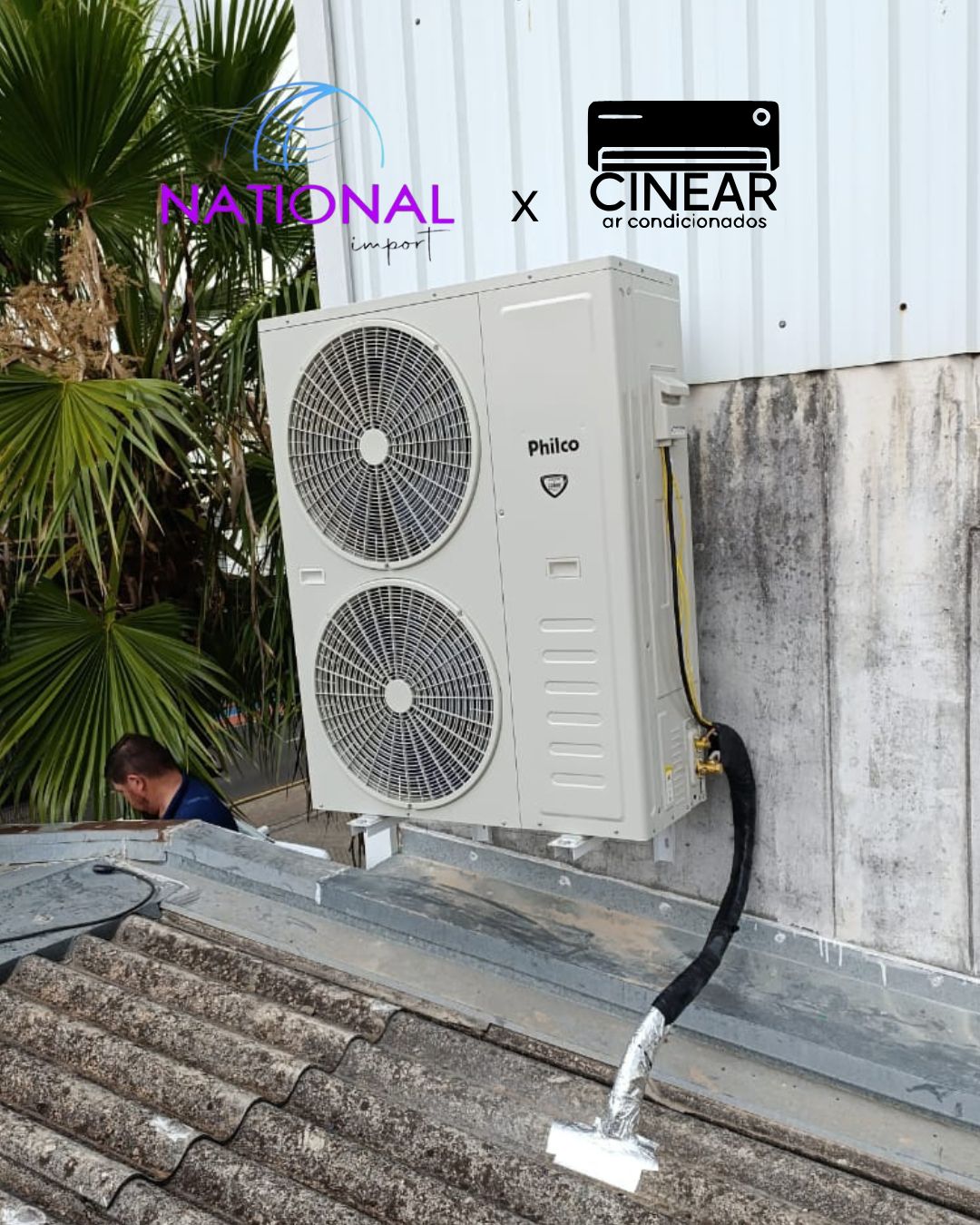 Condensadora Philco instalada em área externa